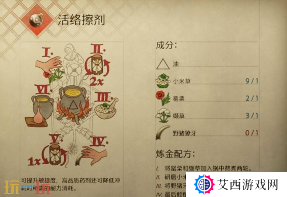 天国拯救2活络擦剂怎么做 活络擦剂制作及配方攻略