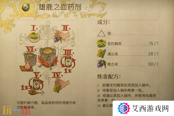 天国拯救2雄鹿之血药剂怎么做 雄鹿之血药剂制作及配方攻略