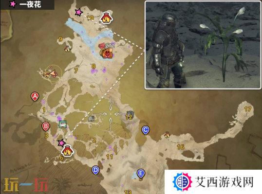 怪物猎人荒野一夜花的月华粉位置及获取方法 一夜花的月华粉在哪